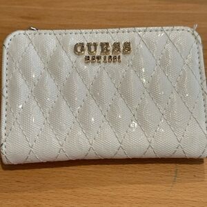 GUESS Shimmering White Quilted Wallet